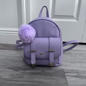Claire’s Kids Lavender Backpack with Pom Pom